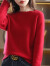 拉夏贝尔（La Chapelle）针织女装保暖秋冬季2023新款圆领套头毛衣纯色百搭宽松针织打底衫 黑色 S