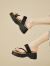 达芙妮（DAPHNE）品牌厚底法式夹脚趾凉拖鞋女外穿2024年夏季新款配裙子沙滩凉鞋 黑色 34