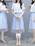 RUIQIUER连衣裙女夏季新款女装气质小香风裙子超仙雪纺两件套套装裙子夏天 白衣+蓝裙 M