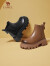 骆驼（CAMEL）切尔西靴女鞋冬季新款增高显瘦时尚休闲短靴子 L23W076007黑色 36