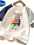 迪士尼男童纯棉短袖T恤2024夏季新款中大童拼色小熊儿童装半袖韩版上衣 2138 机器人 宝蓝色 140cm适合130-140cm8-9岁