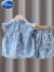 迪士尼女童夏季洋气时髦牛仔套装2024新款儿童宝宝短裤夏装薄款衣服童装 蓝色 90cm