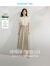 茵曼（INMAN）新中式莱赛尔盘扣半身裙2024夏季女装新款A字通勤高级流苏长裙子 灰绿色 M