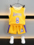 巴帝巴帝男童运动套装2024夏季速干透气篮球服宝宝儿童小男孩背心两件套 紫色 120