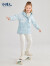 水孩儿（SOUHAIT）童装女童可拆卸外套冬新款儿童风衣防风保暖上衣 玻璃蓝SHRDGD01CC763B52 170
