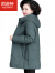 阿逊特（AspecialXun）品牌羽绒服女冬中长款时尚洋气妈妈中老年白鸭绒保暖外套连帽大码 牛果绿(白鸭绒)高品质 XL 适合90-110斤