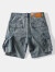 YZGF重磅日系四分夏季男士牛仔短裤休闲工装水洗直筒宽松多口袋中裤 蓝色 XL