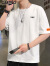 卡帝乐鳄鱼（CARTELO）短袖男春夏季韩版短袖T恤男士宽松上衣服外套男装 白色 2XL 