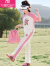 莫代尔女童五角星套装夏季新款中大童女孩时髦洋气清爽透气儿童夏装衣服 粉色 120cm