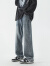 顶峰保罗（Dingfengbaoluo）美式牛仔裤男款春夏季高街直筒宽松潮牌男生阔腿长裤505复古蓝XL