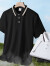 风尚锦绣男士POLO领衫短袖2024新款商务男装上衣翻领T恤夏季 B5577-黑色 54XL