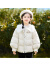 茵曼（INMAN）童装中式盘扣毛领加厚女童羽绒服短款23冬款儿童面包服中大童 杏色 140cm