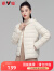 雅鹿轻薄服女短款简约时尚新款冬季白鸭绒学生外套女AS 米白色-连帽 3XL (130-145斤)