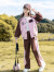 乖妮猫（GUAINIMAO）女童套装春秋款2023韩版洋气中大儿童网红休闲运动加绒加厚两件套 1558粉色加绒款 140cm