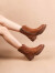 MAFEMATO秋冬低跟马丁靴玛菲玛图加绒保暖欧美英伦风复古短靴女809-10YL 预售 啡色皮里（5-7天发货） 36