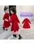 珏珏鸭3-15岁小孩子秋天穿的女童连衣裙2021新款春秋装儿童红色裙子小女 酒红色 150码(建议身高150cm)