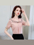 鸿思麟伊（HONGSILINYI）2023夏季新款雪纺衫女短袖领仙的韩版宽松打底小衫 粉红色 M 88-100斤