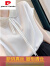 皮尔卡丹（pierre cardin）真丝女士衬衫短袖春夏娃娃领法式气质上衣设计感小众白色衬衣2024 黑色 XL