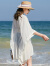 摩舍海边度假蕾丝开衫沙滩外搭雪纺遮阳衣罩衫宽松空调披肩女夏季外套 白色 均码