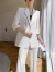 仙从白色西装套装女早秋新款休闲气质高级感女神范薄款职业西服两件套 白色西装+裤子 L116-129