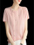 AHZA短袖t恤年轻夏装新款薄款冰.丝针织衫女士洋气圆领上衣打底 杏色（高品质） M（高品质）