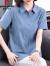 皮尔卡丹（pierre cardin）品牌条纹短袖衬衫女棉麻2024年夏季新款翻领上衣中长宽松薄款衬衣 蓝色 L (适合110-125斤)