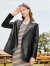 百图betu女装秋季新款西装法式高级感气质百搭西装外套女2309T62 黑色 XS