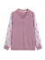 红粉宣言秋季新款百搭长袖T恤女时尚高含棉打底衫 香芋紫 L