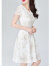 YUDA夏季新款女装蕾丝连衣裙刺绣印花中长款仙气精品修身收腰女裙子 白色玫瑰 2XL (建议123-132斤)