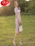 浪莎（LangSha）旗袍2024年新款少女小个子改良版年轻连衣裙高端气质中长款春夏季 B717粉色 S