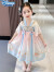 迪士尼女童汉服夏款2024新款夏装小女孩中国风连衣裙儿童夏季公主裙子 粉色 90cm
