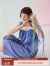 朵朵·可可夏季新款纯棉褶皱宽松性感吊带中裤家居服睡衣女套装 深蓝 165(L)
