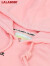 拉拉波波春春新款可爱卡通毛球印花多巴胺粉连帽中长款卫衣女L22A-WSTS13 粉色 M/165