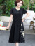 迪茸2024新款中老年女装夏季气质雪纺裙子妈妈夏装短袖连衣裙洋气高贵 黑色 3XL   建议125-135斤
