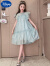迪士尼（Disney）女童连衣裙夏季新款超仙无袖花边儿童裙子中大童时髦简约裙 薄荷绿 130cm