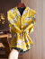 CNSUP高端品牌春夏新款双面穿立领休闲印花马夹时尚女装 黄色 S