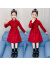 珏珏鸭3-15岁小孩子秋天穿的女童连衣裙2021新款春秋装儿童红色裙子小女 酒红色 150码(建议身高150cm)