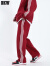 科顿杰斯BKW 条纹红色时尚开衫外套男女运动立领棒球服情侣时尚新款 红色 m