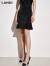 蓝地（LANDI）黑色高腰修身散摆a字裙半身裙女包臀2023年夏季新款短裙 黑色 XL