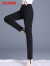 鸭鸭（YAYA）鹅绒羽绒裤女外穿小脚修身显瘦高腰弹力冬季新款厚款保暖加绒长裤 黑色 XS（建议80-100斤）