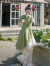 拉夏贝尔赫本风连衣裙轻熟风御姐气质牛油果绿衬衫女夏季高腰法式不规则裙 油果绿 M (建议95-0斤穿)