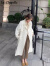 拉夏贝尔（La Chapelle）风衣外套女中长款2023新款春秋季高质感小个子气质奶白色显高大衣 奶白色 XL