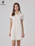 POLOWALK短袖连衣裙女时尚穿搭夏季新款显瘦遮肉气质裙子女装 米白 175/2XL