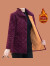 苜戈秋冬新款长袖棉服外套加绒短款灯芯绒棉袄宽松棉衣 紫色 XL( 建议85-105斤)