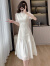 萧遇（XIAOYU）2024夏季女装新中式旗袍改良复古小香风连衣裙拼接 杏色 M 95-105斤