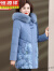 恒源祥妈妈冬装中国风羽绒棉服上衣中老年人女洋气加绒加厚棉袄外套保暖 蓝色 XL 建议90-105斤