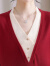 歌米拉（Gemila）针织衫女设计感拼色v领2024早春新款假两件薄款气质毛衣打底上衣 云灰色 S
