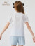 英氏（YEEHOO）女童衬衣儿童衬衫夏季薄款泡泡袖可爱透气上衣中大童装夏装新款 花边领白色 130