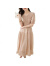 皮尔卡丹品牌感假两件纱料连衣裙女夏季新款法式气质收腰天丝长裙子小个子 杏色 S