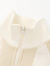 笛莎（DEESHA）中大童装女童轻薄短款羽绒服时尚立领针织拼接2023冬秋新外套 米色 130
